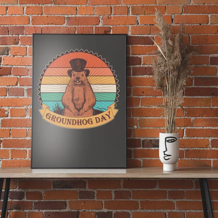 Vintage Groundhog Day Emblem Poster