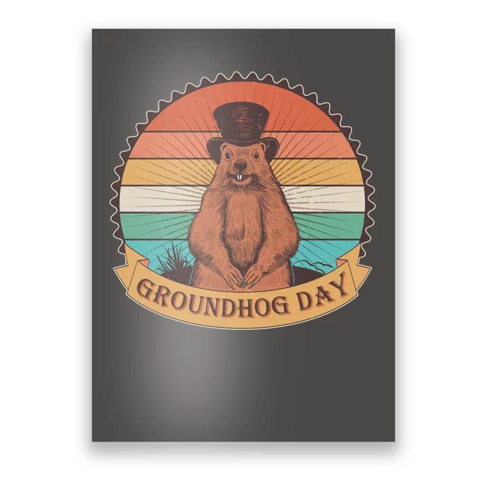 Vintage Groundhog Day Emblem Poster