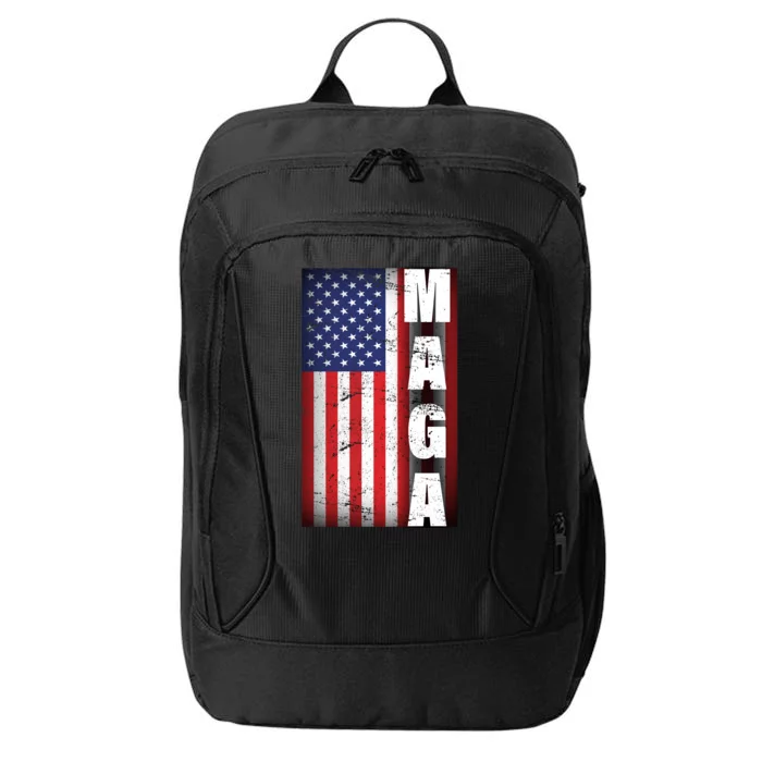 Vintage Grunge MAGA American Flag City Backpack