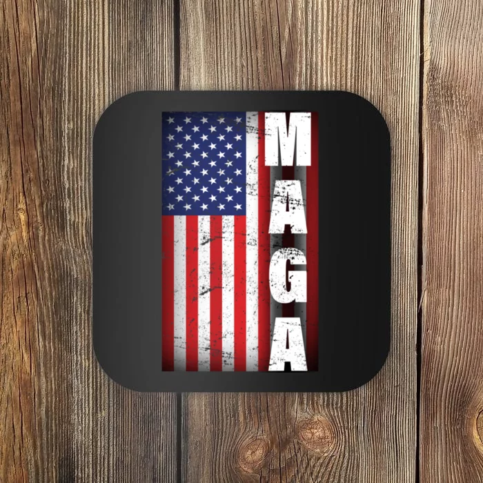 Vintage Grunge MAGA American Flag Coaster