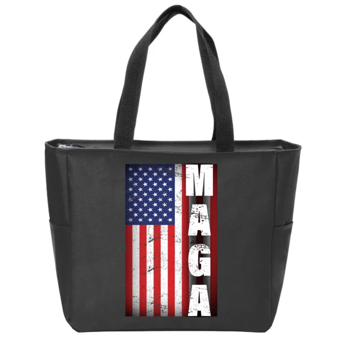 Vintage Grunge MAGA American Flag Zip Tote Bag