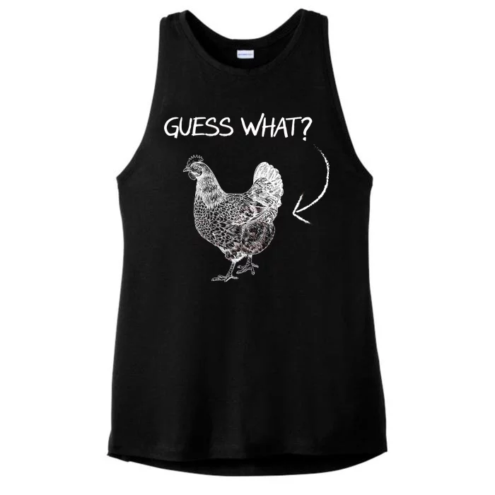 Vintage Guess What Chicken Butt Funny Ladies Tri-Blend Wicking Tank