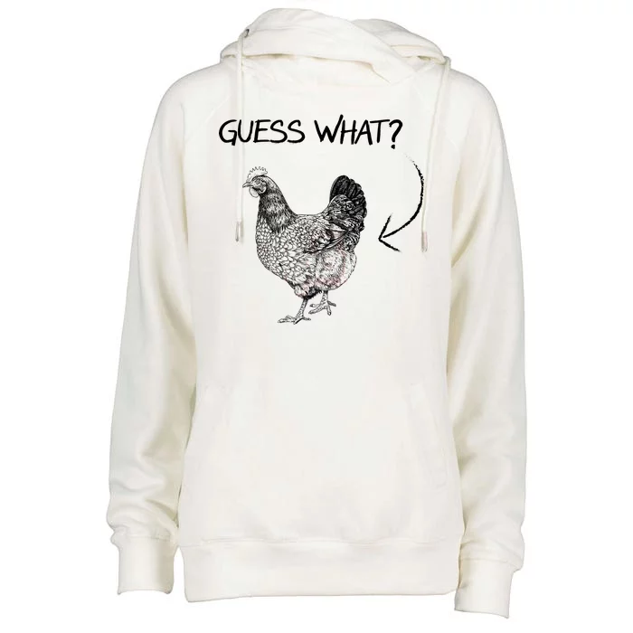 Vintage Guess What Chicken Butt Funny Womens Funnel Neck Pullover Hood