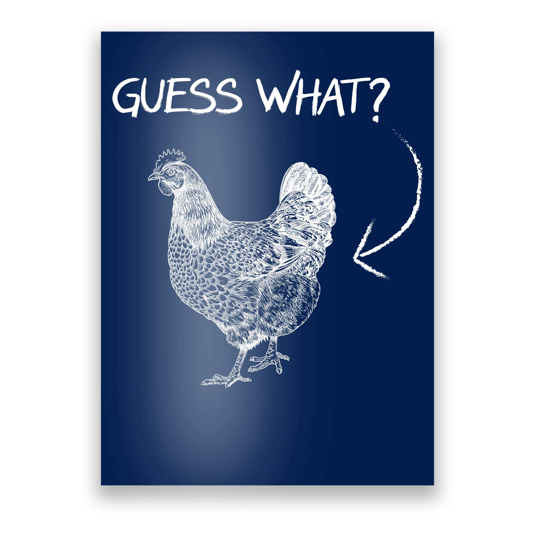 Vintage Guess What Chicken Butt Funny Poster Teeshirtpalace