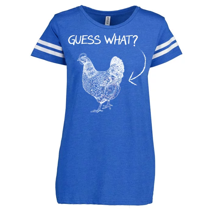 Vintage Guess What Chicken Butt Funny Enza Ladies Jersey Football T-Shirt