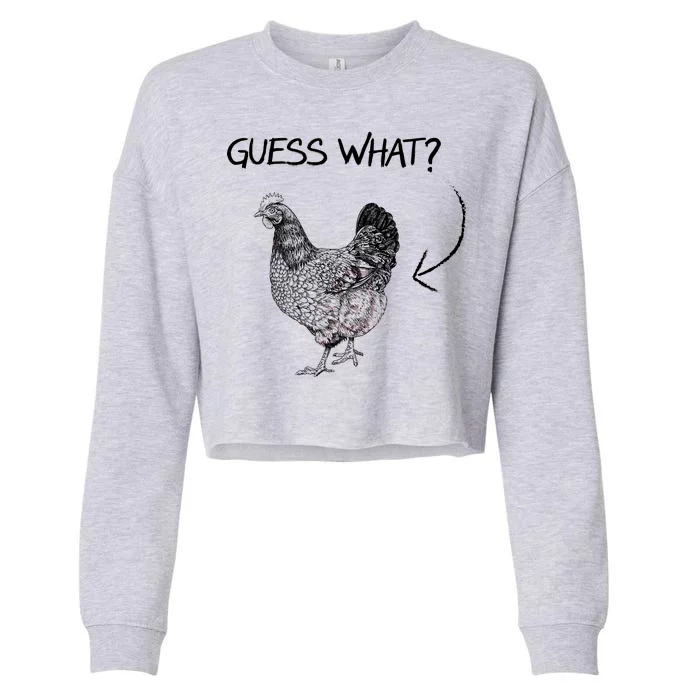 Vintage Guess What Chicken Butt Funny Cropped Pullover Crew