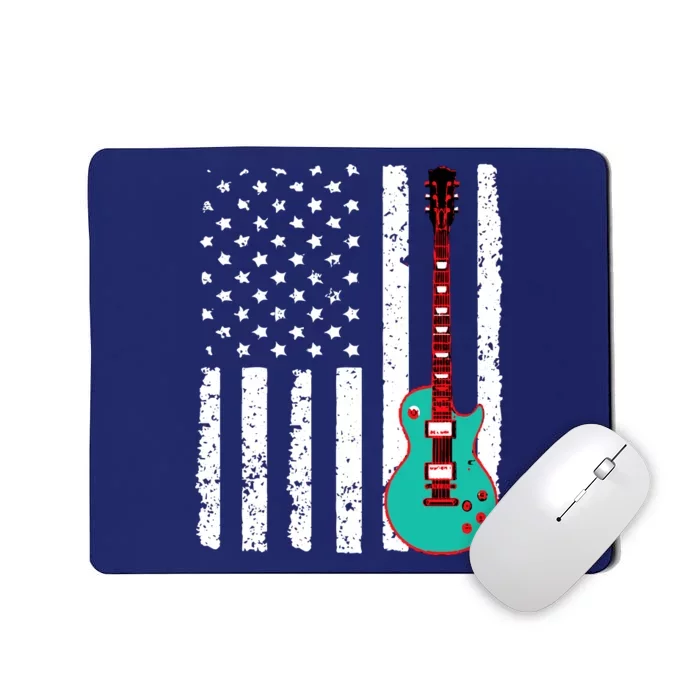 Vintage Guitar American Flag Mousepad