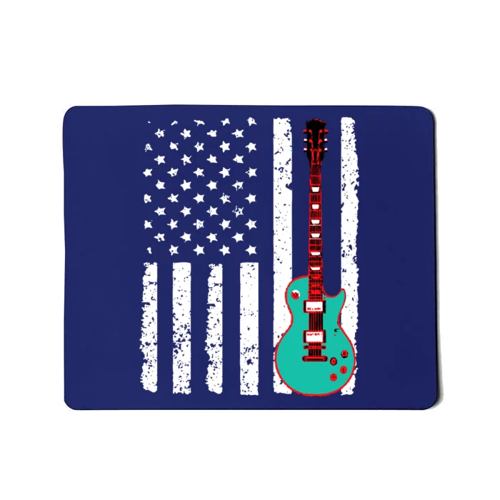 Vintage Guitar American Flag Mousepad