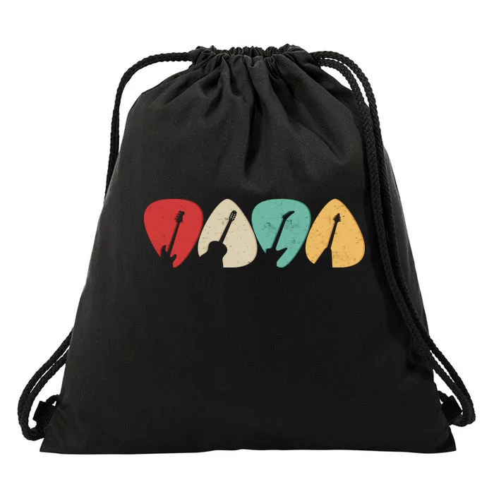 Vintage Guitar Picks Drawstring Bag