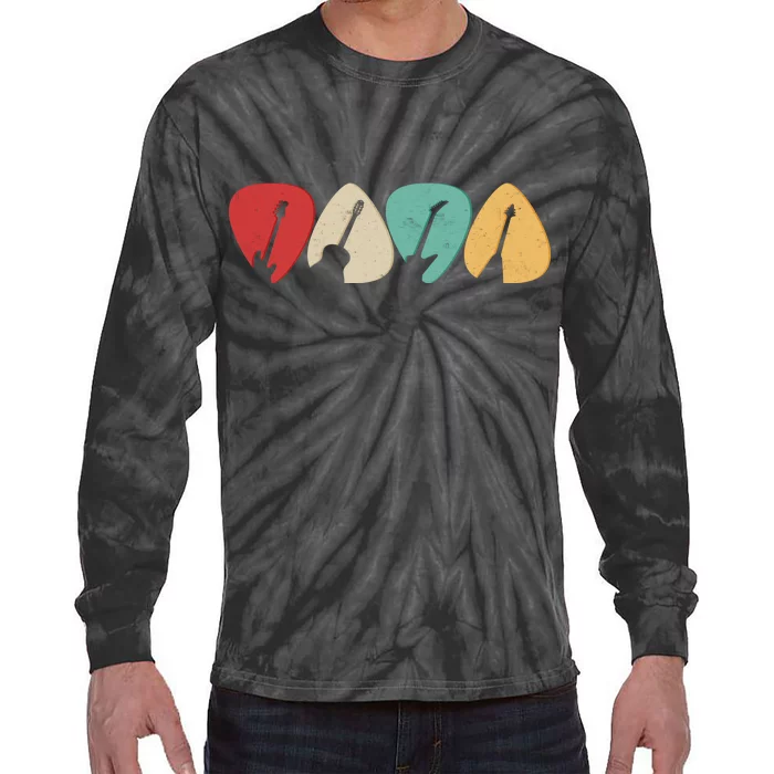 Vintage Guitar Picks Tie-Dye Long Sleeve Shirt