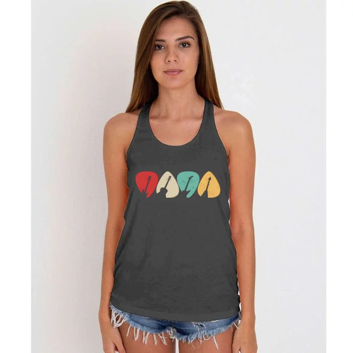 Vintage Guitar Picks Women's Knotted Racerback Tank