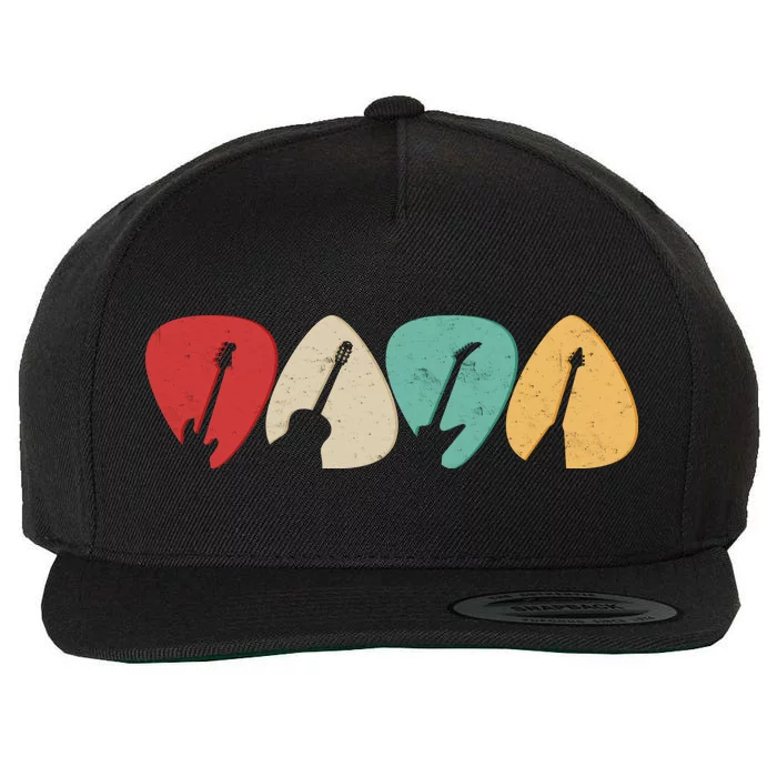 Vintage Guitar Picks Wool Snapback Cap