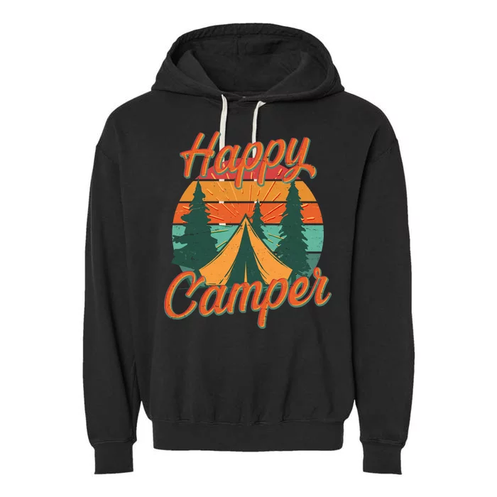 Vintage Happy Camper Emblem Garment-Dyed Fleece Hoodie