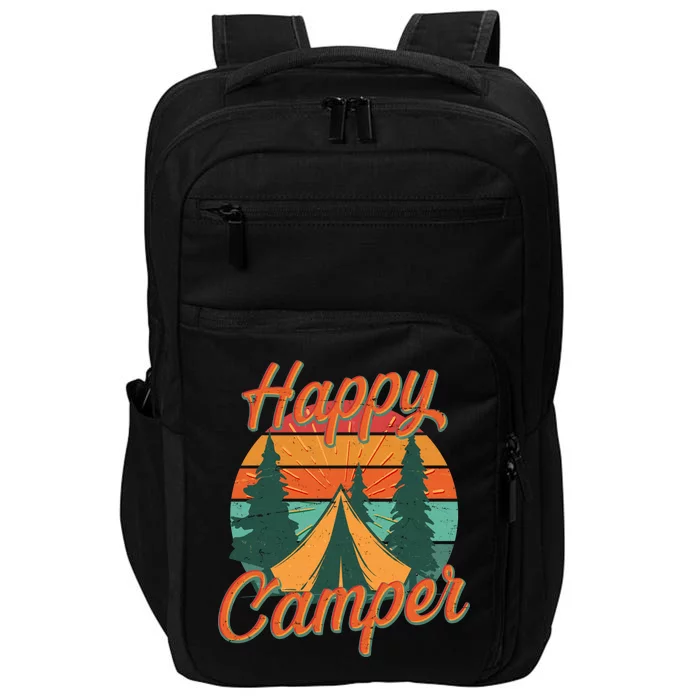 Vintage Happy Camper Emblem Impact Tech Backpack