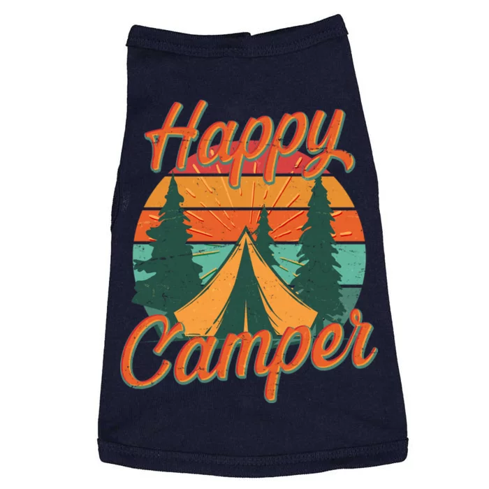 Vintage Happy Camper Emblem Doggie Tank