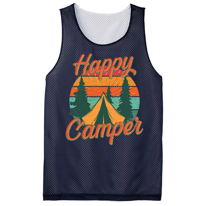 Vintage Happy Camper Emblem Mesh Reversible Basketball Jersey Tank