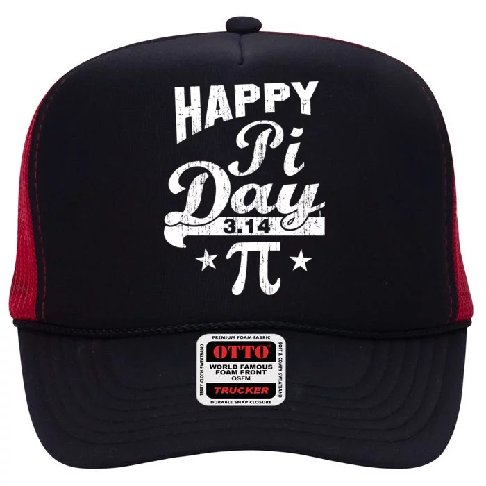 Vintage Happy Pi Day 3.14 High Crown Mesh Trucker Hat