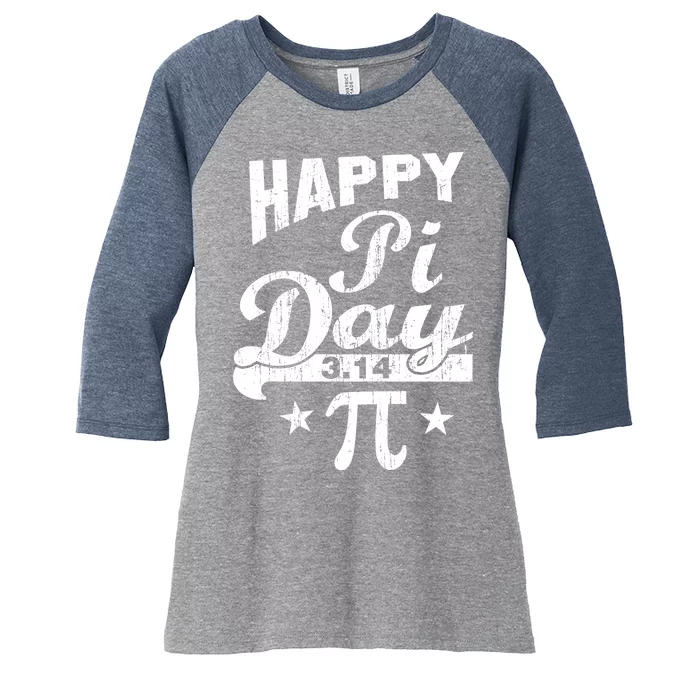 Vintage Happy Pi Day 3.14 Women's Tri-Blend 3/4-Sleeve Raglan Shirt