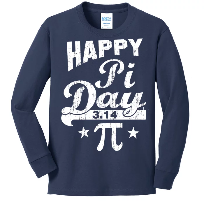 Vintage Happy Pi Day 3.14 Kids Long Sleeve Shirt