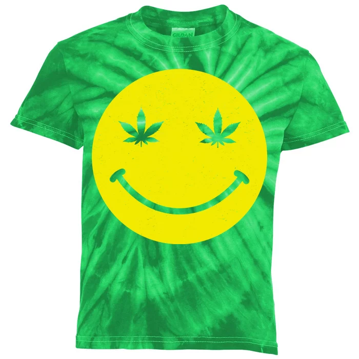 Vintage Happy Pot Smiley Face Kids Tie-Dye T-Shirt