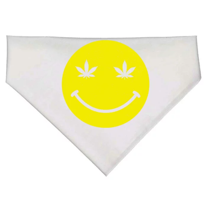 Vintage Happy Pot Smiley Face USA-Made Doggie Bandana