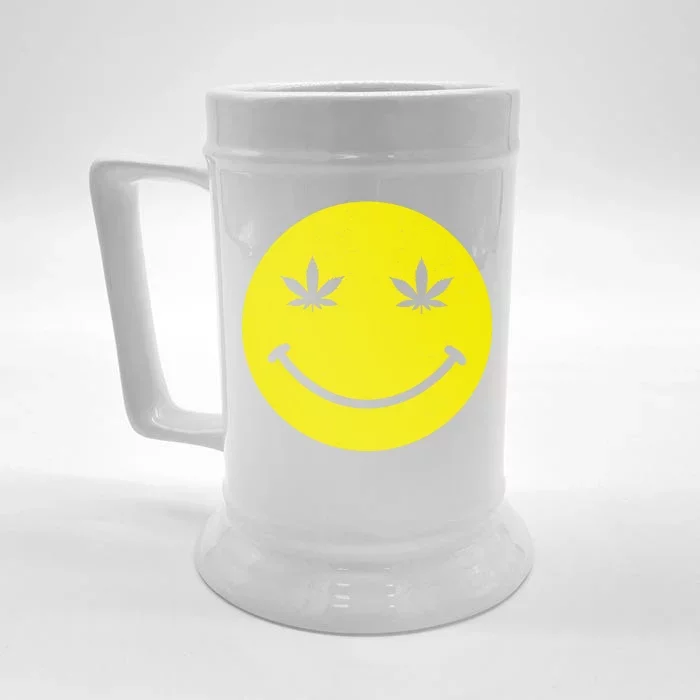 Vintage Happy Pot Smiley Face Front & Back Beer Stein