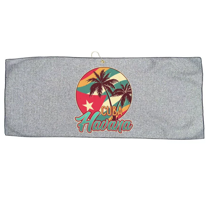 Vintage Havana Cuba Emblem Large Microfiber Waffle Golf Towel