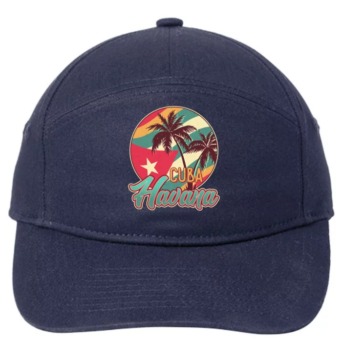 Vintage Havana Cuba Emblem 7-Panel Snapback Hat