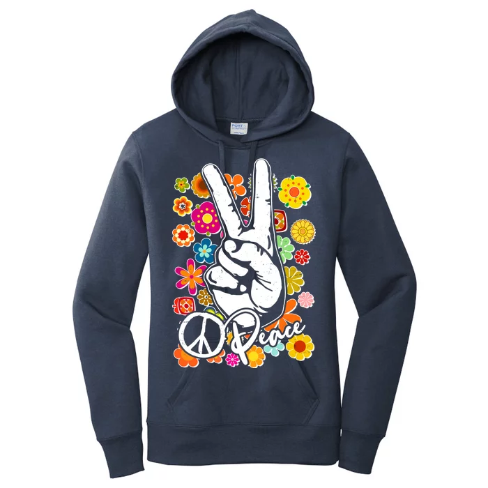 Vintage Hippie Peace Symbols Women's Pullover Hoodie