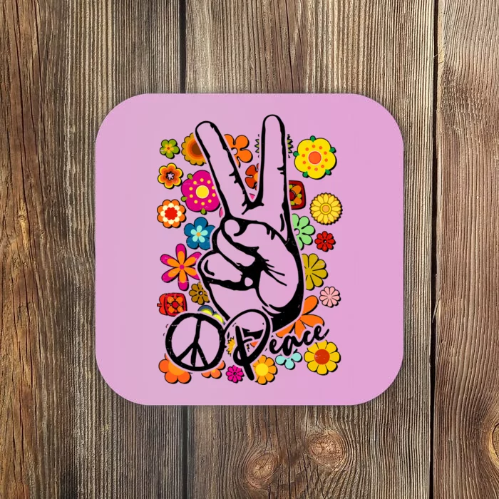 Vintage Hippie Peace Symbols Coaster