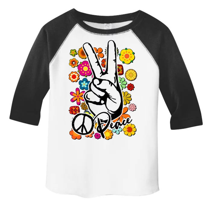 Vintage Hippie Peace Symbols Toddler Fine Jersey T-Shirt