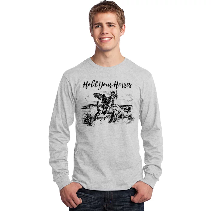 Vintage Hold Your Horses Western Cowboy Long Sleeve Shirt