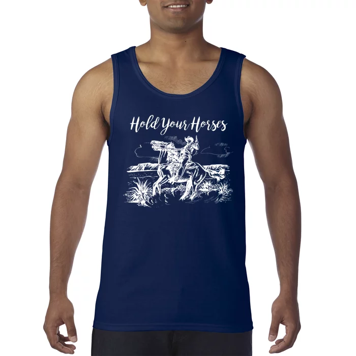 Vintage Hold Your Horses Western Cowboy Tank Top