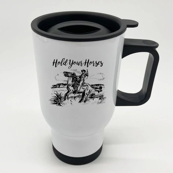 Vintage Hold Your Horses Western Cowboy Front & Back Coffee Mug