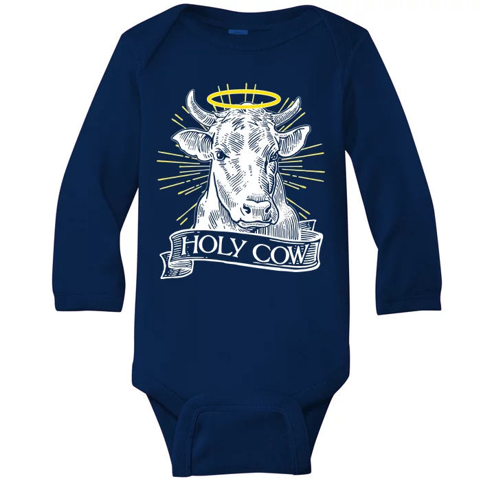 Vintage Holy Cow Baby Long Sleeve Bodysuit