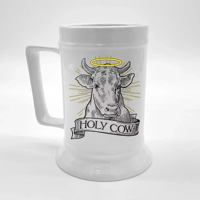 Vintage Holy Cow Front & Back Beer Stein