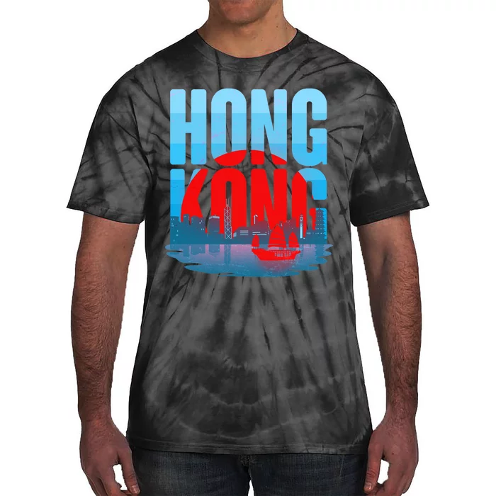 Vintage Hong Kong Skyline Tie-Dye T-Shirt