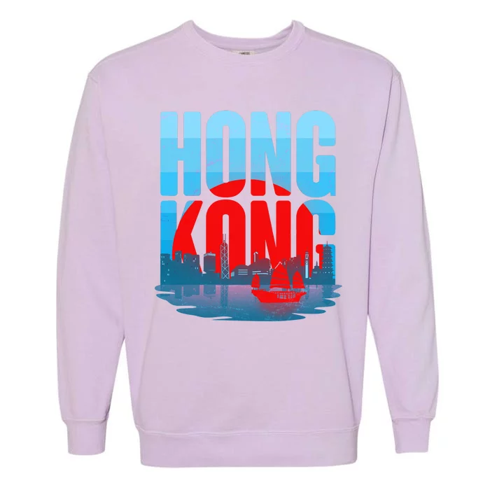 Vintage Hong Kong Skyline Garment-Dyed Sweatshirt