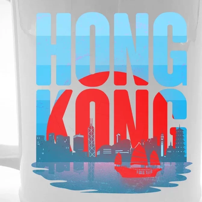 Vintage Hong Kong Skyline Front & Back Beer Stein