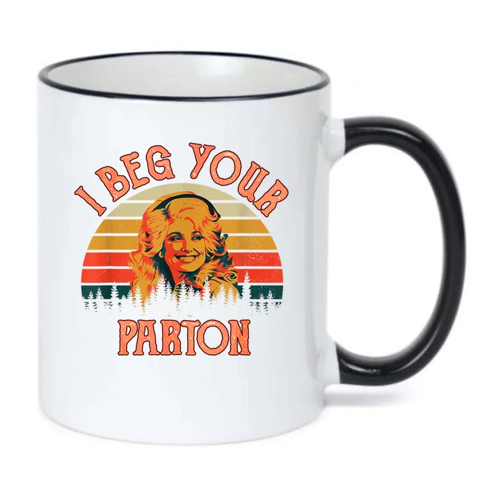 Vintage I Beg Your Parton Funny Black Color Changing Mug