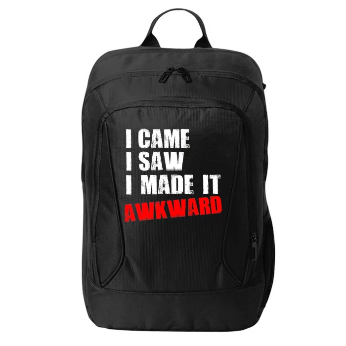 Vintage I Came I Saw I Made It Awkward Stamped City Backpack