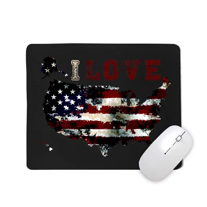 Vintage I Love The USA - United States Mousepad