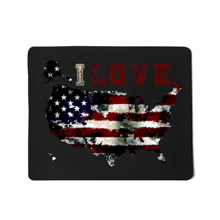 Vintage I Love The USA - United States Mousepad