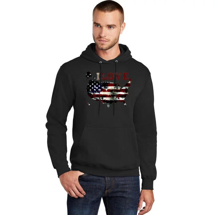 Vintage I Love The USA - United States Tall Hoodie