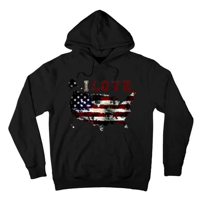 Vintage I Love The USA - United States Tall Hoodie