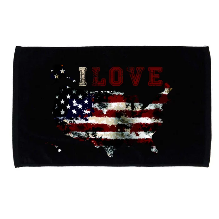 Vintage I Love The USA - United States Microfiber Hand Towel