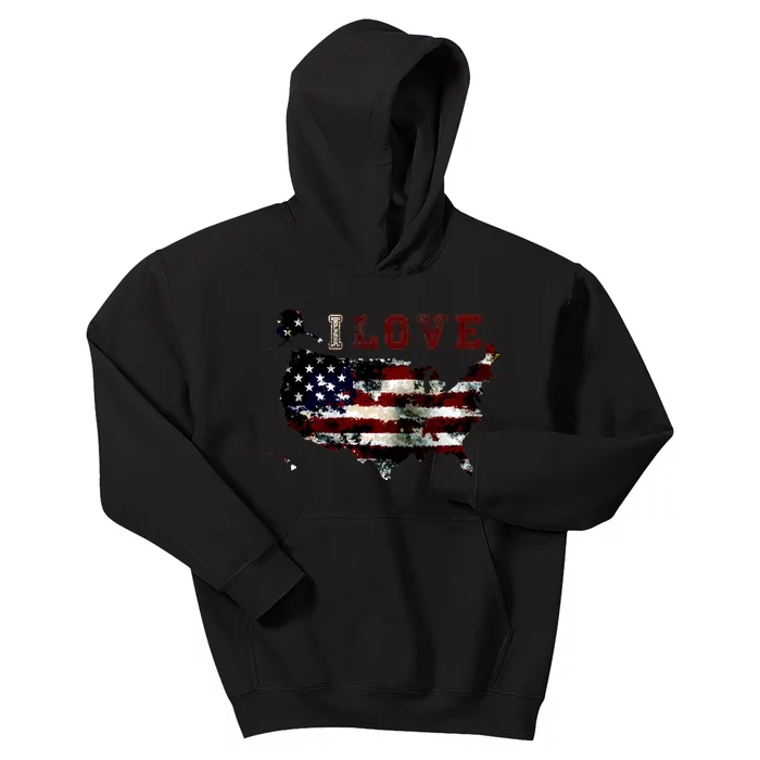 Vintage I Love The USA - United States Kids Hoodie