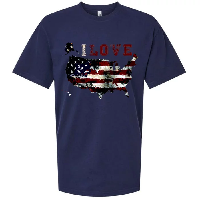 Vintage I Love The USA - United States Sueded Cloud Jersey T-Shirt