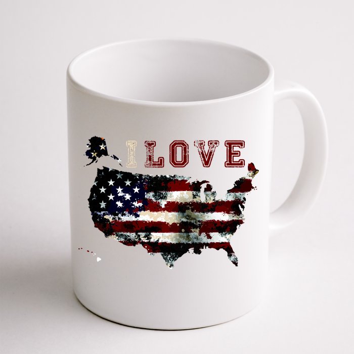 Vintage I Love The USA - United States Front & Back Coffee Mug