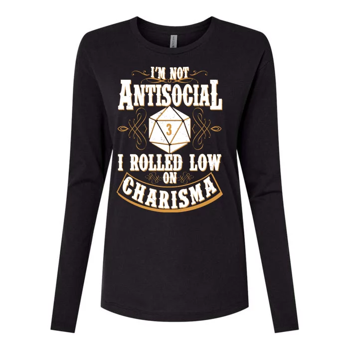 Vintage I'm Not Antisocial I Rolled Low On Charisma Womens Cotton Relaxed Long Sleeve T-Shirt